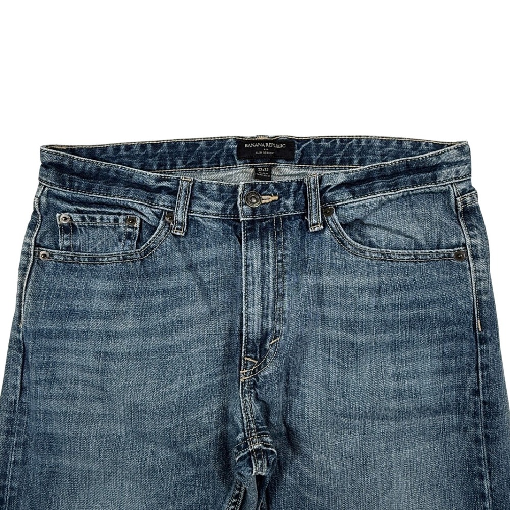 Banana Republic Slim Straight Jeans Medium Wash Denim 100% Cotton Mens 32x32